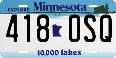 MN license plate 418OSQ