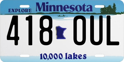 MN license plate 418OUL