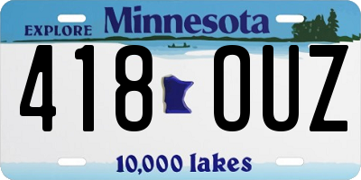 MN license plate 418OUZ