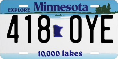 MN license plate 418OYE