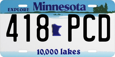 MN license plate 418PCD