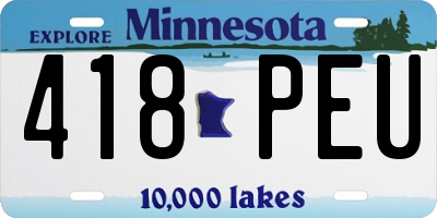 MN license plate 418PEU