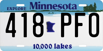 MN license plate 418PFO
