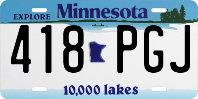 MN license plate 418PGJ