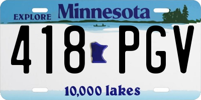 MN license plate 418PGV