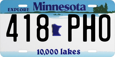 MN license plate 418PHO