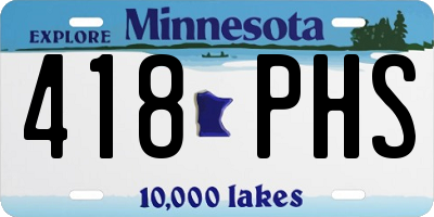 MN license plate 418PHS