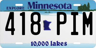 MN license plate 418PIM
