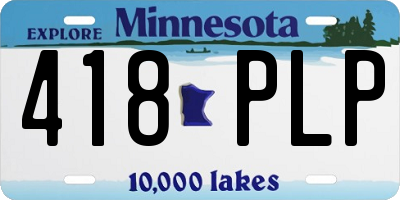 MN license plate 418PLP
