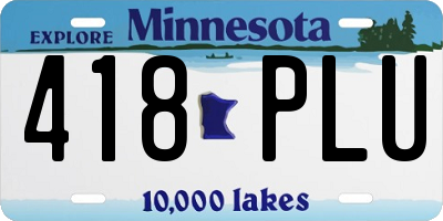 MN license plate 418PLU