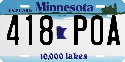 MN license plate 418POA