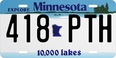 MN license plate 418PTH