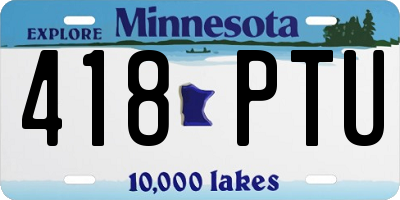 MN license plate 418PTU
