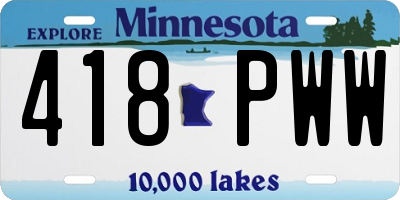 MN license plate 418PWW