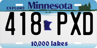 MN license plate 418PXD