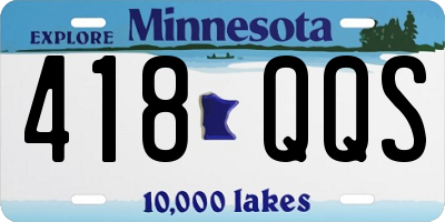 MN license plate 418QQS