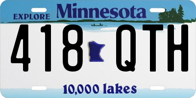 MN license plate 418QTH