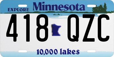 MN license plate 418QZC