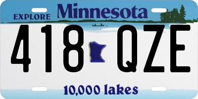 MN license plate 418QZE