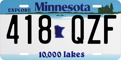 MN license plate 418QZF