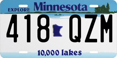 MN license plate 418QZM