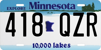 MN license plate 418QZR