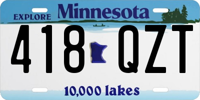 MN license plate 418QZT