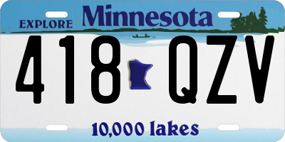 MN license plate 418QZV