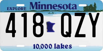 MN license plate 418QZY
