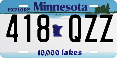 MN license plate 418QZZ