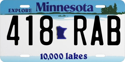 MN license plate 418RAB