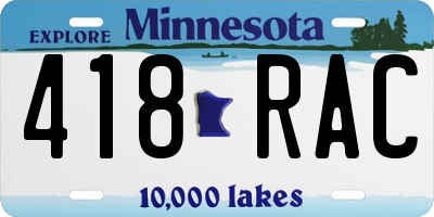 MN license plate 418RAC