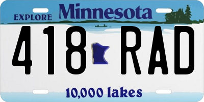 MN license plate 418RAD