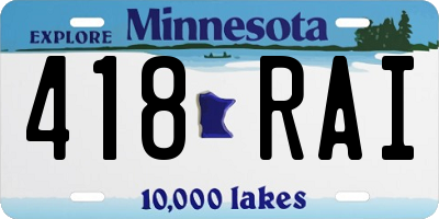 MN license plate 418RAI
