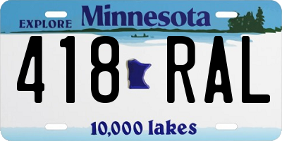 MN license plate 418RAL