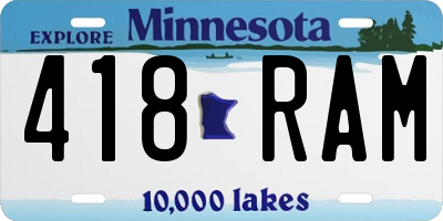 MN license plate 418RAM