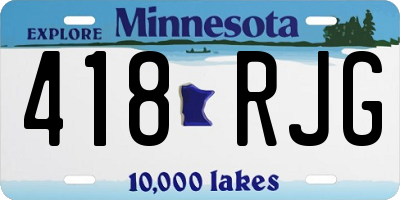 MN license plate 418RJG