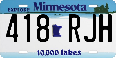MN license plate 418RJH