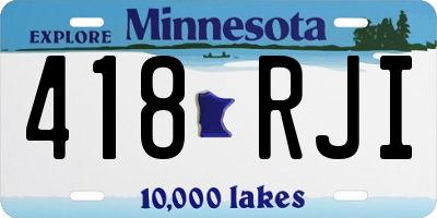 MN license plate 418RJI
