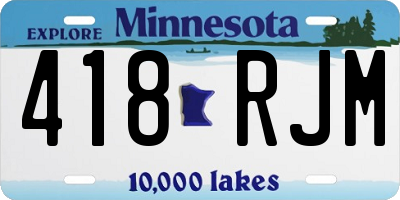 MN license plate 418RJM