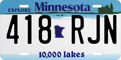 MN license plate 418RJN