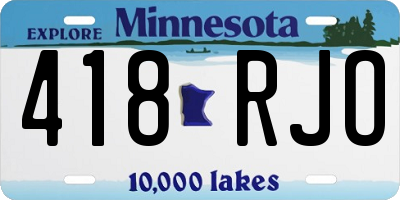 MN license plate 418RJO