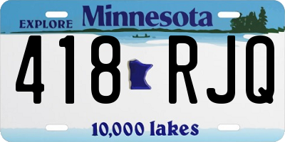 MN license plate 418RJQ