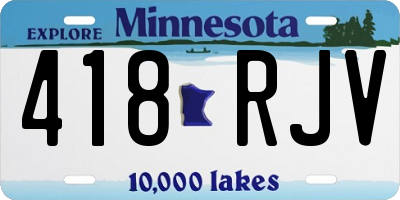 MN license plate 418RJV