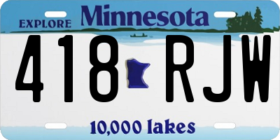 MN license plate 418RJW