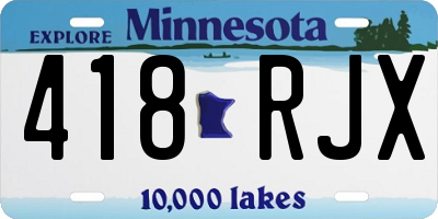 MN license plate 418RJX