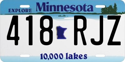 MN license plate 418RJZ