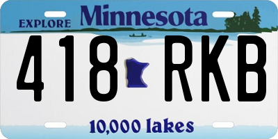 MN license plate 418RKB