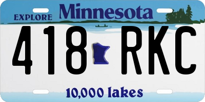 MN license plate 418RKC