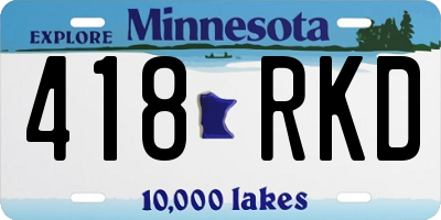 MN license plate 418RKD